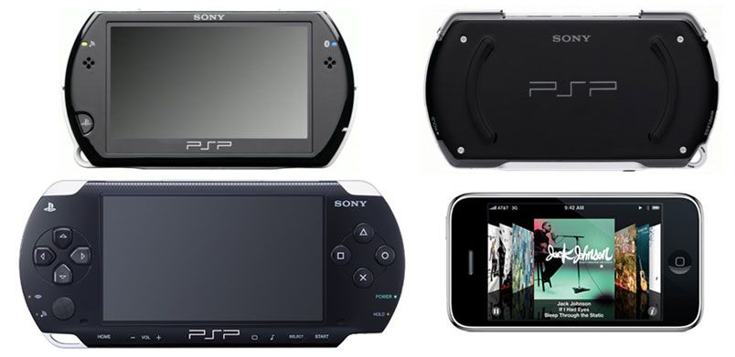 PSP GO vs PSP-3000 and iPhone Comparison
