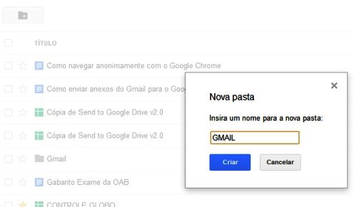 Crie uma nova pasta em sua conta do Gmail (Foto: Reprodução)