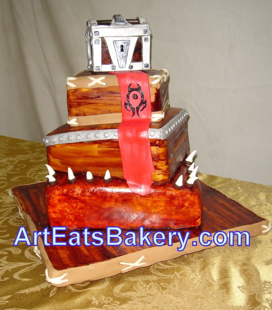 World of Warcraft wedding cake with Horde banner Pictures, Images and Photos