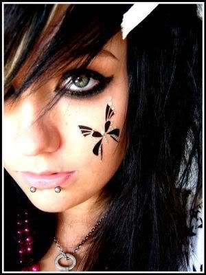 emo hair style girl vampire goth colored hand bands