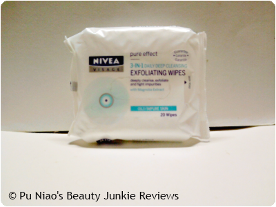 Nivea Visage Pure Effect 3-in-1 Daily Deep Cleansing Exfoliating Wipes
