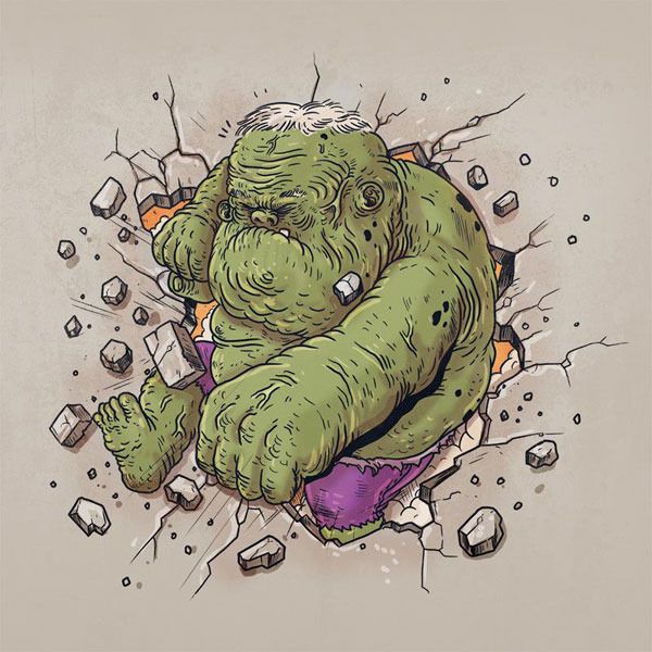 Old Super Heroes by Alex Solis