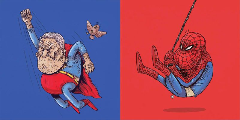 Old Super Heroes by Alex Solis