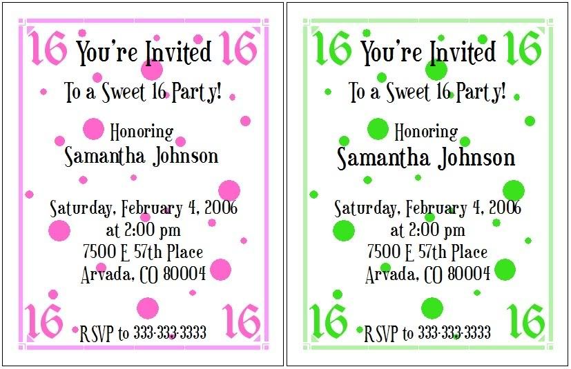 Cards For Sweet 16. Sweet 16 Themed Personalized