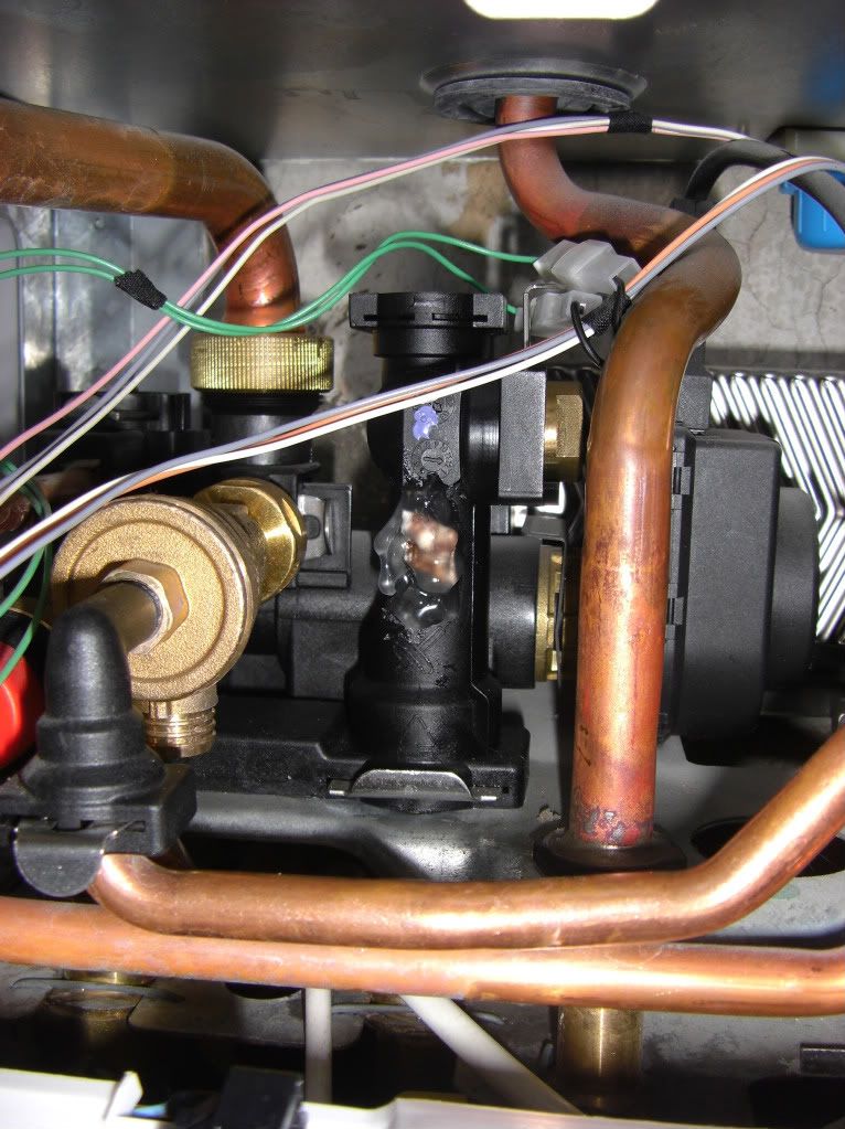 GloWorm 30cxi Combi Boiler Leak from plastic component Page 1