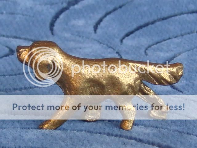 Vintage Gold Paint Metal Gordon Irish ENGLISH SETTER Hunting Bird Dog 