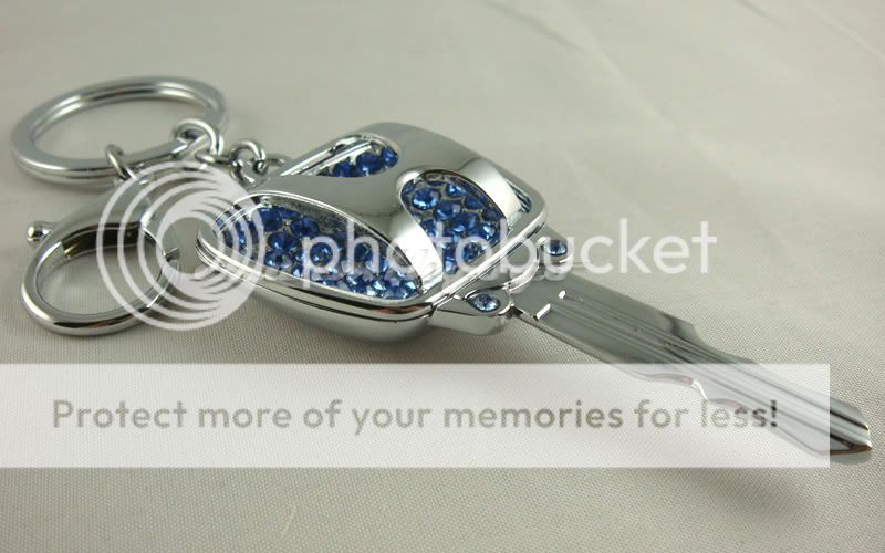 Motor Car Auto Key Ring Keychain Crystal HONDA  Blue  