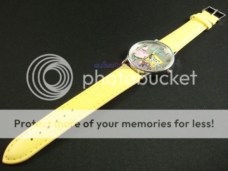 Sponge Bob Squarepants Quartz Leather Wristwatch yellow  