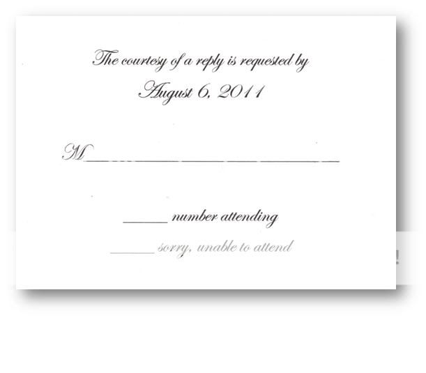 100 PERSONALIZED RSVP RESPONSE CARD CARDS and ENVELOPES  