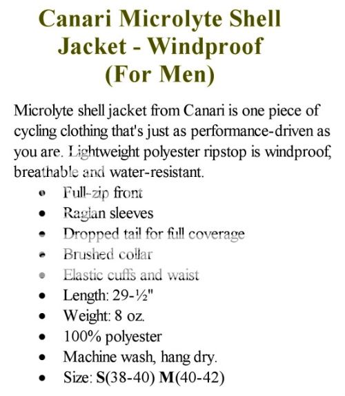 Canari Microlyte Shell Jacket   Windproof (For Men)  