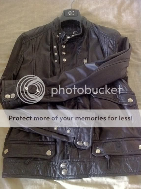1835 NWT Just Cavalli Leather Jacket Black Size M EU 50 Motorcycle 