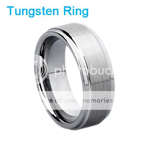 Mens Ladies Brushed Tungsten Promise Ring Wedding Band  