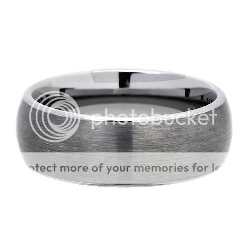 8mm Dome brushed Mens Tungsten Carbide wedding band Anniversary ring