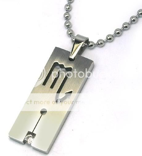 Stainless Steel Horoscope Scorpio CZ Dog Tag Necklace  