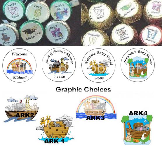 108 Round Baby Shower   Noahs Ark Themed Candy Labels