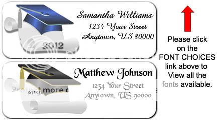 30 Graduation Cap & Scroll Custom Return Address Labels  