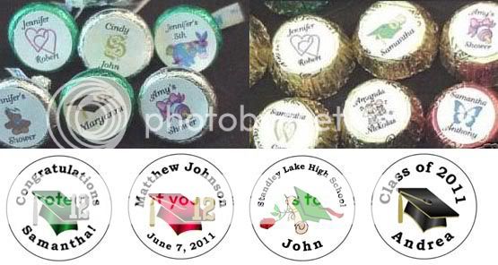 108 Round Graduation Cap Themed Candy Labels