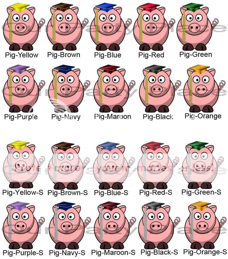 10 Graduation Pig & Cap Scratch Off Game Personalized Party favors 