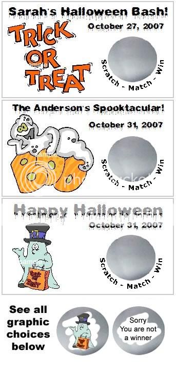 10 HALLOWEEN Birthday Party Scratch Off Tickets favors  