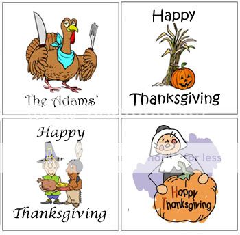 12 Thanksgiving Party Gift Stickers Labels Favors Tags