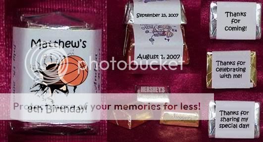 Basketball Birthday Candy SPORTS Personalized Wrappers Party Favors 