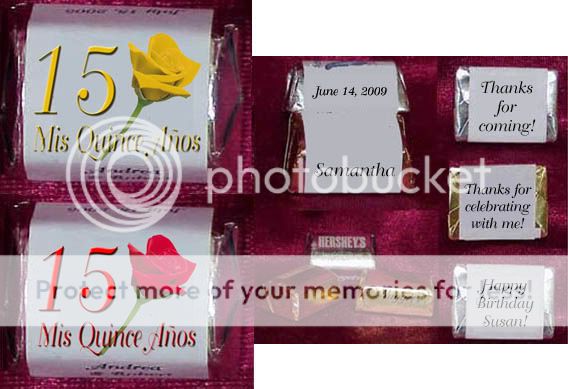 Quinceanera Mis Quince Anos Rose Personalized Party Favors Candy