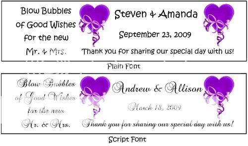 20 Wedding Bridal Bubble Labels Favors Hearts 2 .6oz  