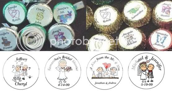 108 Round Wedding   Bridal Shower  Bride & Groom Themed Candy Labels